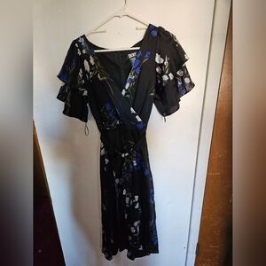 DKNY floral Faux Wrap Dress
